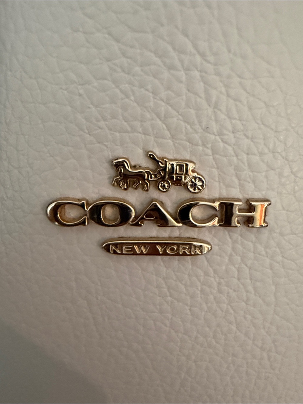 Coach Cream Leather Tote with Gold Hardware - Picture 4 of 16